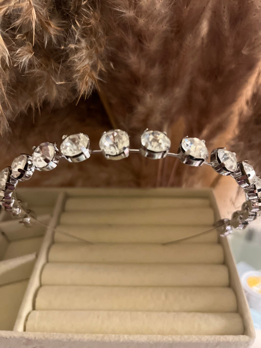 Diamond headband silver